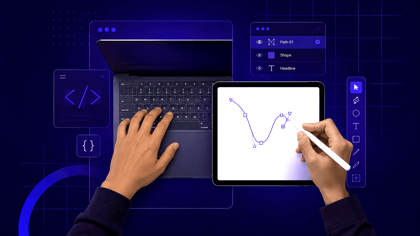 Interactive layout and motion design phase illustration
